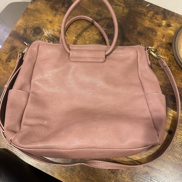 Unstructured mauve satchel bag - Picture 4 of 11